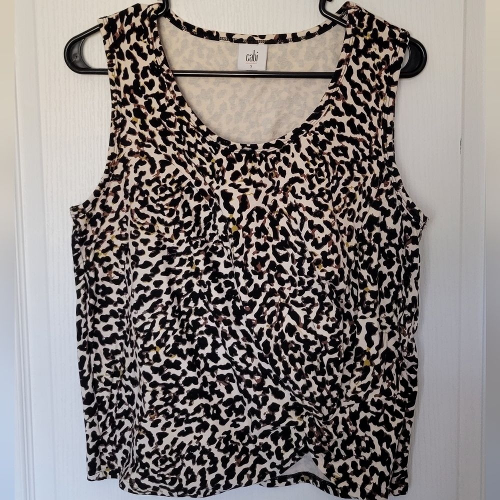 Cabi Womens Leopard Animal Print Knotty Tank Size: Small